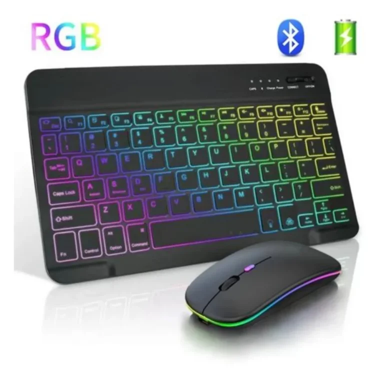 10‑Inch Wireless Bluetooth Keyboard + Mouse – 7 Colors Backlit, Rechargeable – Best Price in Kenya