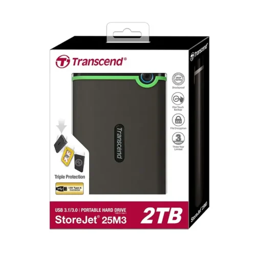 Transcend 2TB StoreJet 25M3 Portable External Hard Drive – USB 3.1, Military-Grade Shock Resistance – Best Price in Kenya
